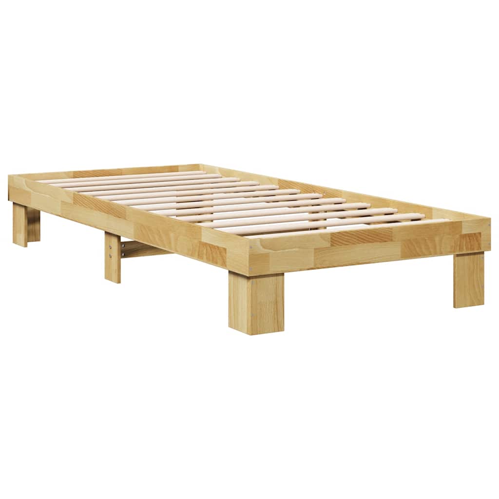 Bed Frame without Mattress 75x190 cm Small Single Solid Wood Oak